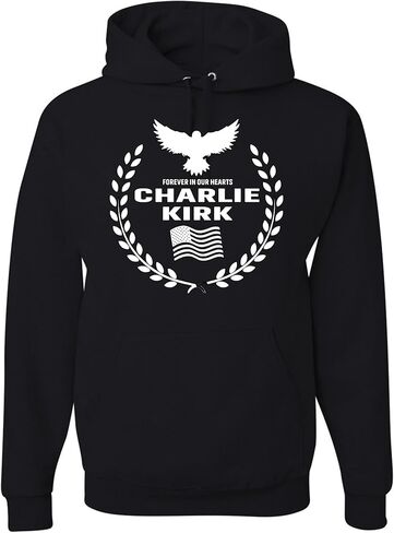 Forever In Our Heartd Charlie Kirk Usa Flag Eagle Rip Freedom Sweatshirt Hoodies in Saudi Arabia
