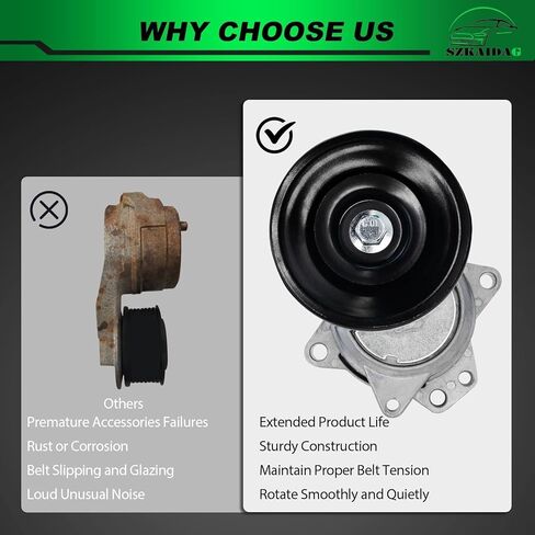 Belt Tensioner Assembly with Pulley for:-Nissan Armada 2005-2015 Pathfinder 2008-2012 Titan 2004-2015 5.6L for:-Infiniti Qx56 2004-2010 5.6L OE# 38340 119551LAOA 119551LA0A 119557S000 in Saudi Arabia