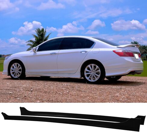 تنانير جانبية متوافقة مع هوندا أكورد 2013-2017، أسود PP Sideskirt Rocker Mould Air Dam Chin Diffuser Bumper Lip Splitter من IKON MOTORSPORTS، 2014 2015 in Saudi Arabia