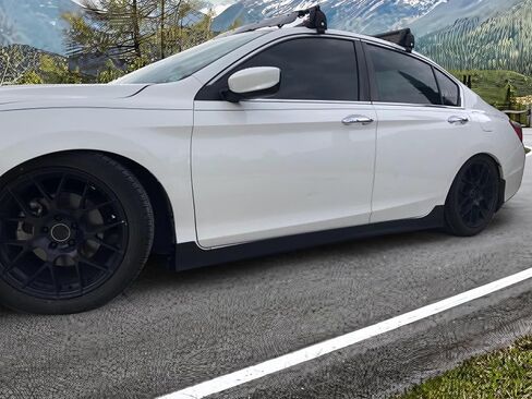 تنانير جانبية متوافقة مع هوندا أكورد 2013-2017، أسود PP Sideskirt Rocker Mould Air Dam Chin Diffuser Bumper Lip Splitter من IKON MOTORSPORTS، 2014 2015 in Saudi Arabia