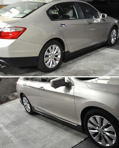 تنانير جانبية متوافقة مع هوندا أكورد 2013-2017، أسود PP Sideskirt Rocker Mould Air Dam Chin Diffuser Bumper Lip Splitter من IKON MOTORSPORTS، 2014 2015 in Saudi Arabia
