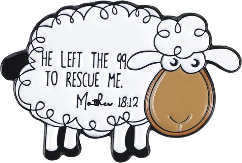 Christian Shepherd Enamel Pins, He Left The 99 Lost Sheep Brooch Pin, Gift For Jesus Lover God Lover Christian Devotee, Matthew 18 12 Bible Verse Brooches, Religious Lapel Badge, Jesus Rescue Decorative Jewelry in Saudi Arabia