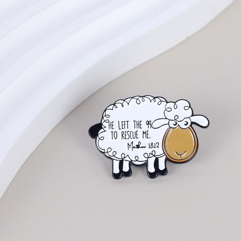 Christian Shepherd Enamel Pins, He Left The 99 Lost Sheep Brooch Pin, Gift For Jesus Lover God Lover Christian Devotee, Matthew 18 12 Bible Verse Brooches, Religious Lapel Badge, Jesus Rescue Decorative Jewelry in Saudi Arabia