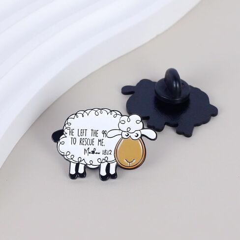 Christian Shepherd Enamel Pins, He Left The 99 Lost Sheep Brooch Pin, Gift For Jesus Lover God Lover Christian Devotee, Matthew 18 12 Bible Verse Brooches, Religious Lapel Badge, Jesus Rescue Decorative Jewelry in Saudi Arabia