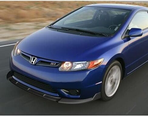 3 Pieces Front Bumper Lip Spoiler Splitter Side Body Kit Trim Protection Compatible with 2006-2008 Honda Civic 2DR Coupe, 2007 (Painted Black) in Saudi Arabia