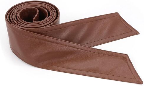 Women Soft Leather Sash Belt Down Coat Tie Waistband Leather Jacket Coat Belts in Kuwait