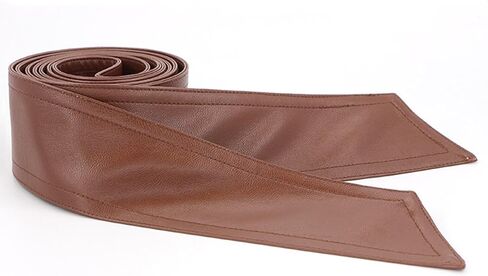 Women Soft Leather Sash Belt Down Coat Tie Waistband Leather Jacket Coat Belts in Kuwait