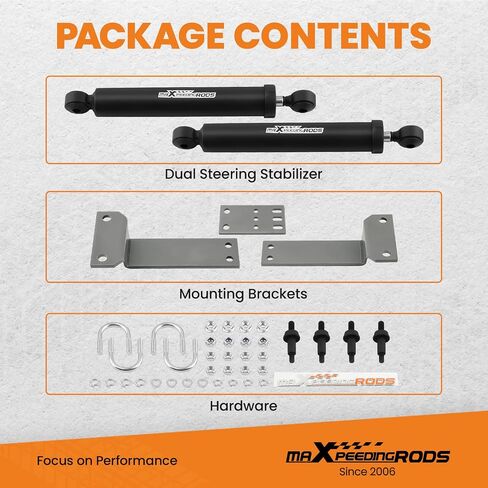 maXpeedingrods Fit 2-8" مثبت التوجيه المزدوج للرفع لسيارة Ford F250 F350 Super Duty 4WD 1999-2004، Excursion 4WD 2000-2005، مجموعة استبدال مخمد التوجيه التعليق in Saudi Arabia