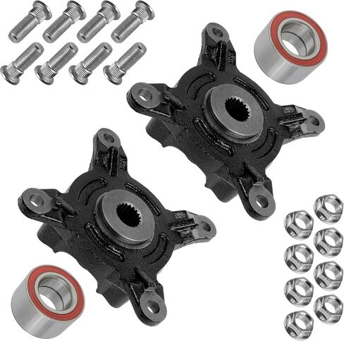 Caltric Front Left and Right Wheel Hub with Bearing and Hardware Compatible with Polaris Ranger 500 2005-2011 5135207 in Saudi Arabia