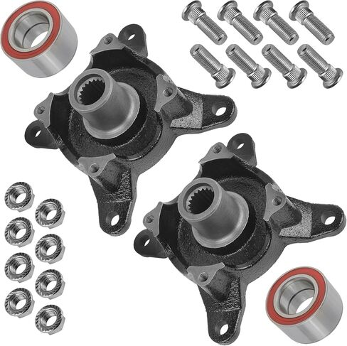 Caltric Front Left and Right Wheel Hub with Bearing and Hardware Compatible with Polaris Ranger 500 2005-2011 5135207 in Saudi Arabia
