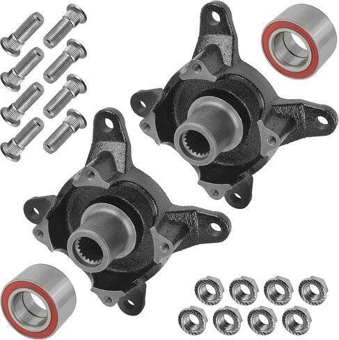 Caltric Front Left and Right Wheel Hub with Bearing and Hardware Compatible with Polaris Ranger 500 2005-2011 5135207 in Saudi Arabia