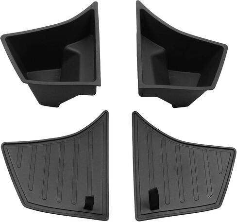 IKON MOTORSPORTS TPE Rear Trunk Side Storage Box, Compatible with 2024-2025 Tesla Model 3 Highland, 1PC Waterproof Right Left RH LH Trunk Organizer Bins Interior Accessories, Black in Saudi Arabia