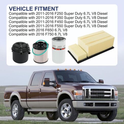 JDMSPEED FL2124S FD4615 FA1902 Oil filter Fuel Filter Air Filte Compatible with 2011-2016 Ford F250 F350 F450 F550 Super Duty F650 F750 6.7L Powerstroke V8 Diesel Engine in Saudi Arabia