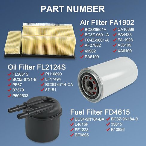 JDMSPEED FL2124S FD4615 FA1902 Oil filter Fuel Filter Air Filte Compatible with 2011-2016 Ford F250 F350 F450 F550 Super Duty F650 F750 6.7L Powerstroke V8 Diesel Engine in Saudi Arabia
