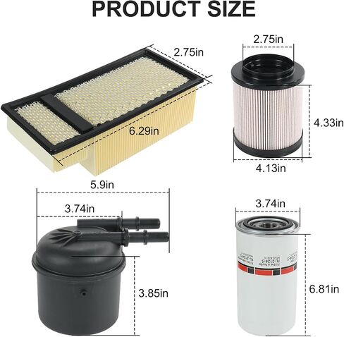JDMSPEED FL2124S FD4615 FA1902 Oil filter Fuel Filter Air Filte Compatible with 2011-2016 Ford F250 F350 F450 F550 Super Duty F650 F750 6.7L Powerstroke V8 Diesel Engine in Saudi Arabia