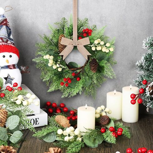 2PCS Patriotic Wreaths for Front Door 22 Inch 4th of July Teardrop Swag with Red White Blue Stars, Bow, Berry Picks, Memorial Day Independence Day Front Door Hanging Ornaments for Home Wall Porch in Kuwait