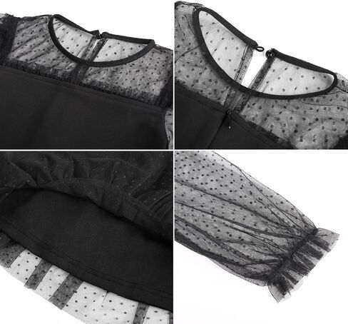 GRACE KARIN Girls Contrast Mesh Dress Formal Party Long Sleeve High Waist Tulle A-Line Fall Dresses for 6-12 Years in Saudi Arabia