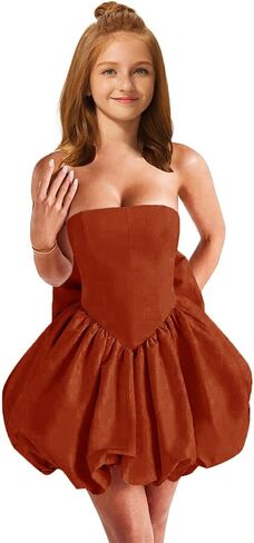 Homecoming Dresses with Bow Strapless Short HOCO Dress Satin Prom Dresses for Teens Mini Flower Bud Cocktail Party Gowns in Saudi Arabia