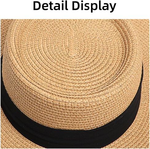 Sun Hat - Foldable Straw Beach Sun Hat for Women UPF40+,Beige Strap Khaki in Kuwait