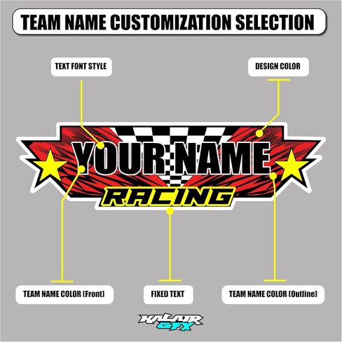 Custom Team Name Race Decal, Personalized Custom Racing Sticker Banner with Your Team Name Text, Multiple Color & Sizes in Saudi Arabia