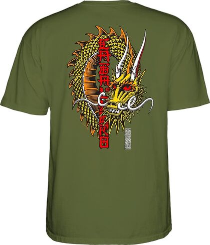 تي شيرت Powell Peralta Steve Caballero Ban This Dragon، أخضر عسكري '2'، 3XL in Saudi Arabia