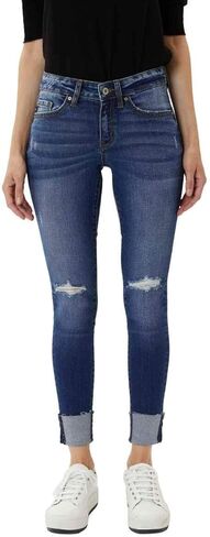 Kan Can Women's Low Rise Super Skinny Jeans - Distressed - KC8245 in Saudi Arabia