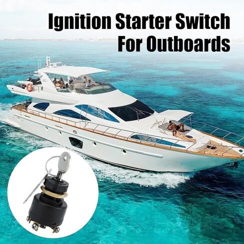 1 حزمة مفتاح تشغيل الإشعال لجونسون Evinrude ادفع إلى الاختناق مفتاح تشغيل الإشعال الداخلي والخارجي، 50-11651 مفتاح الإشعال البحري (أسود) in Kuwait