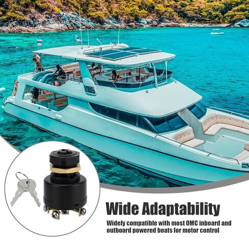 1 حزمة مفتاح تشغيل الإشعال لجونسون Evinrude ادفع إلى الاختناق مفتاح تشغيل الإشعال الداخلي والخارجي، 50-11651 مفتاح الإشعال البحري (أسود) in Kuwait