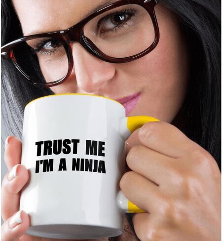 3dRose Trust Me I'm A Ninja-Fun, Funny, Humorous, Joke, Gag Text Gift Mug, 11 oz, Black in Kuwait