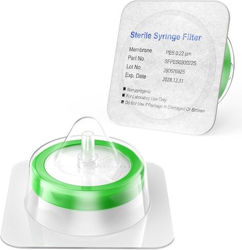 Sterile Syringe Filter, Sterile Individually Packed, PES Membrane 0.22um Pore Size, 13mm Membrane Diameter, Sterile Syringe Filter with Hydrophilic PES Membrane 10 Pcs by Biomed Scientific in Saudi Arabia