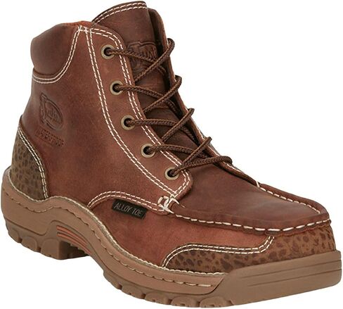 حذاء عمل Justin للرجال مقاس 5 بوصات Corbett Lace-Up Moc مقاوم للماء ومقدمة معدنية - Se253 in Saudi Arabia