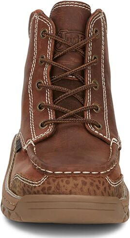 حذاء عمل Justin للرجال مقاس 5 بوصات Corbett Lace-Up Moc مقاوم للماء ومقدمة معدنية - Se253 in Saudi Arabia