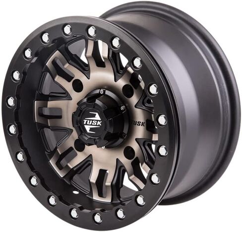TUSK 4/156 Teton Beadlock Wheel 14x7 4.0 + 3.0 Smoke/Black Compatible with POLARIS RZR XP 1000 2014-2021 in Saudi Arabia