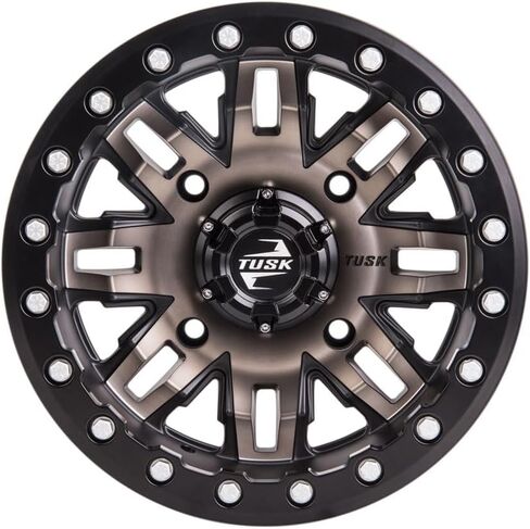 TUSK 4/156 Teton Beadlock Wheel 14x7 4.0 + 3.0 Smoke/Black Compatible with POLARIS RZR XP 1000 2014-2021 in Saudi Arabia