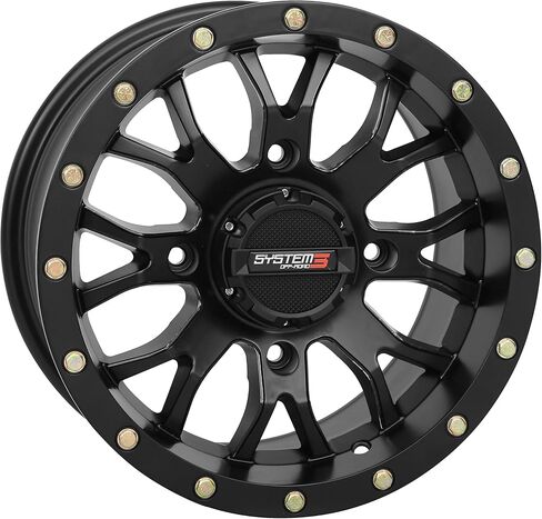 System 3 ST-3 14x7 ATV/UTV Wheel - Matte Black (4/110) 5+2 [14S3-1110] in Saudi Arabia