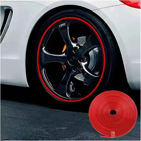 Car Rim Protect Strip Wheel Edge Protector Car Wheel Sticker Styling(8m-red) in Saudi Arabia