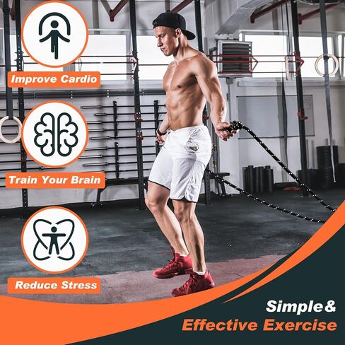 lewtemi 2 Pcs Flow Exercise Rope for Fitness Flow Double Braid Workout Rope with Cloth Bags Adjustable Length Jump Ropes for Working out Men Women Gym Training Indoor Outdoor, 9 ft(Red, Black) in Saudi Arabia