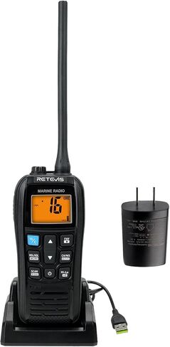 Retevis RM22 Marine Radio, Handheld Floating Radio, High Power, Noise Cancelling Mic, Backlit LCD Display, NOAA Weather, 2200mAh Battery in Saudi Arabia