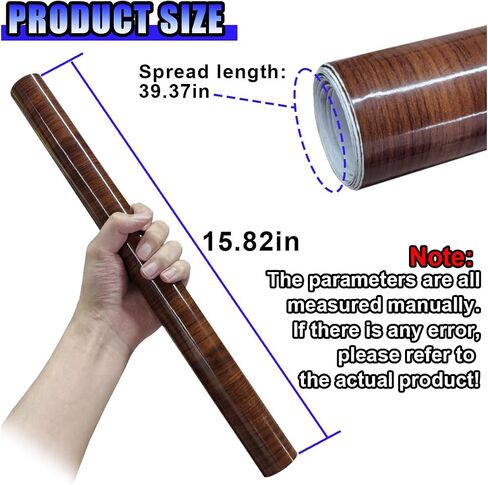 High Glossy Wood Grain Wrap Sticker Decal for Car, Vinyl Waterproof Automotive Interior Decorative Sticker, Self Adhesive Stretchable Vehicle DIY Film Wrap Accessories (9455) in Saudi Arabia