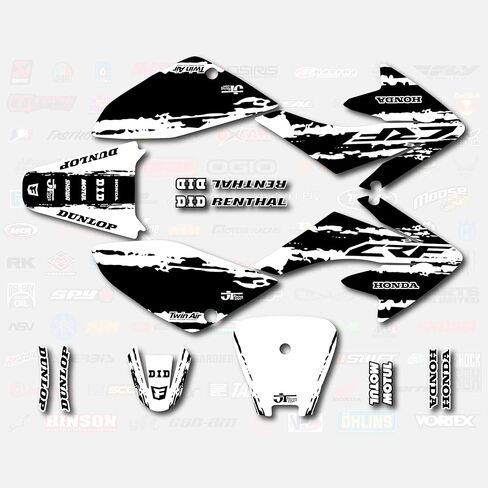 طقم جرافيك أسود وأبيض مناسب لسيارة Honda 04-19 CRF70 ملصق كفن CRF 70 80 100 in Saudi Arabia