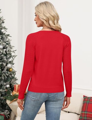 Ivicoer Women's Long Sleeve Cardigan Button Up Cardigan Crew Neck Cable Knit Sweater Trendy Fall Outfits 2025 in Saudi Arabia
