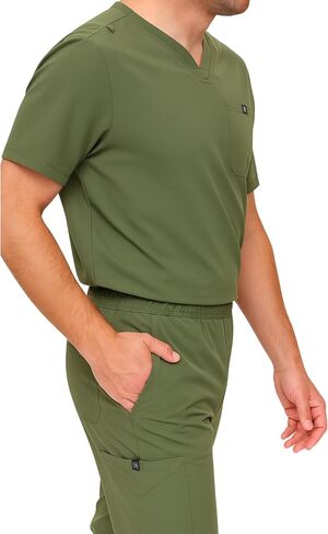 M&M SCRUBS Men's Jogger Scrub Set – Luxe Stretch Medical Uniform, V-Neck Scrubs Top & Jogger Pants in Saudi Arabia