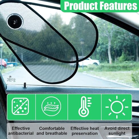 Car Side Window Sunshade, Rotatable Sun Blocker with Suction Cup, Adjustable Car Side Window Sun Visor for Baby, for Cars, SUV, Truck (1PC) in Saudi Arabia