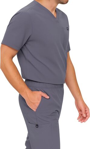 M&M SCRUBS Men's Jogger Scrub Set – Luxe Stretch Medical Uniform, V-Neck Scrubs Top & Jogger Pants in Saudi Arabia