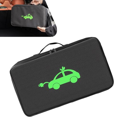 Car Tools Cable Bag, Waterproof Electric Vehicle Charging Cable Organizer Bag, Portable EV Charging Cable Bags, Storage & Organizer for Jumper Cables, Universal for Cars Trucks (Rectangle) in Saudi Arabia