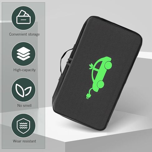 Car Tools Cable Bag, Waterproof Electric Vehicle Charging Cable Organizer Bag, Portable EV Charging Cable Bags, Storage & Organizer for Jumper Cables, Universal for Cars Trucks (Rectangle) in Saudi Arabia
