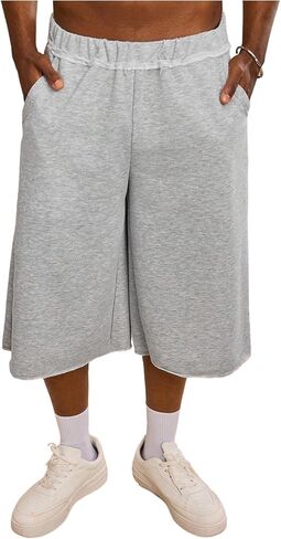 Verdusa Men's Hip Hop Wide Leg Baggy Shorts High Rise Casual Shorts with Pockets in Saudi Arabia