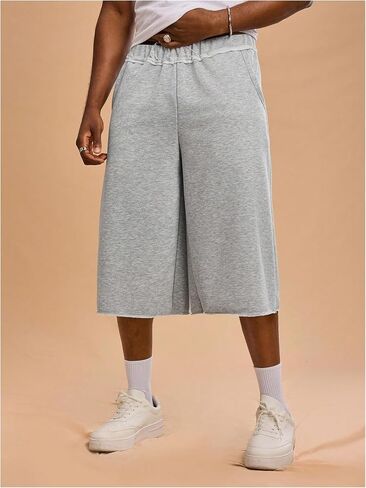 Verdusa Men's Hip Hop Wide Leg Baggy Shorts High Rise Casual Shorts with Pockets in Saudi Arabia