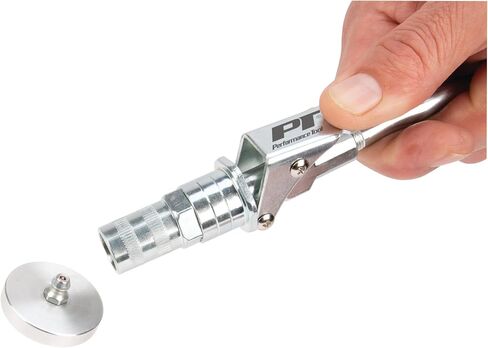 Performance Tool W54238 Heavy Duty Grease Coupler for Grease Guns, 12,000 PSI, Zinc Coated Alloy Steel, Smooth Retraction Mechanism, 1/8 NPT in Saudi Arabia
