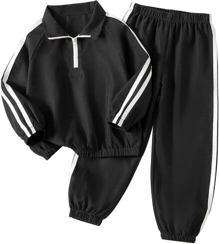 Boys Little Kids Spring Autumn New Long Sleeve Pants Casual Simple Cool Daily Wear Two Pieces in Saudi Arabia
